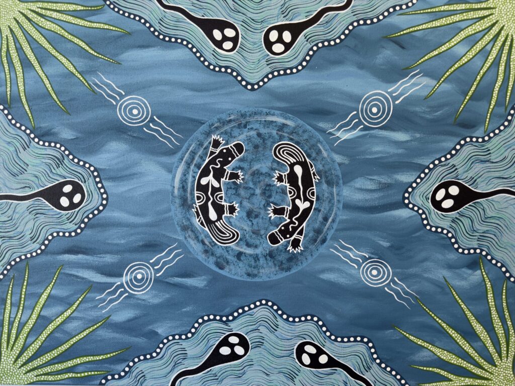 Platypuses - Painting - Brett Wilson