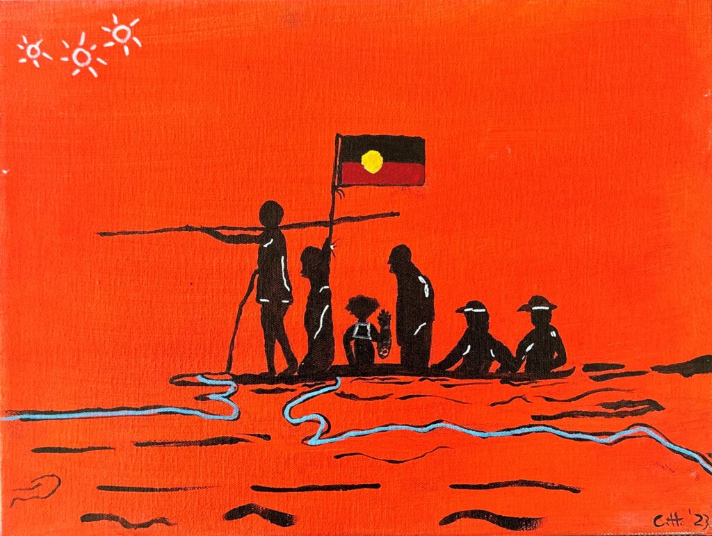 Fishing On The River - Painting - Cynthia Hardie