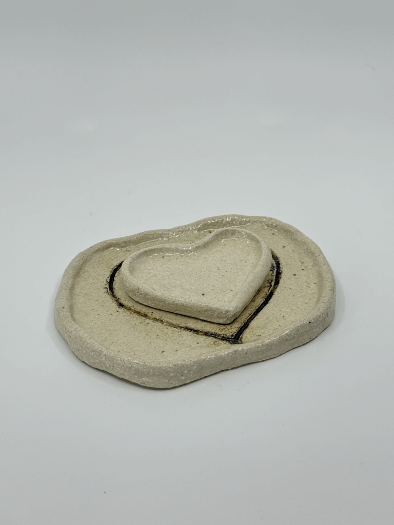 Mini love heart plain dish bowl - Ceramic - Belinda Briggs