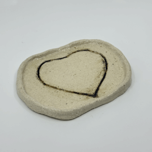 Plain dish bowl with brown love heart - Ceramic - Belinda  Briggs