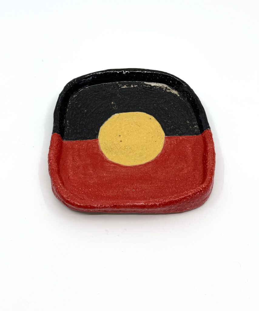 Square Aboriginal Flag Dish Bowl - Ceramic - Ally Knight