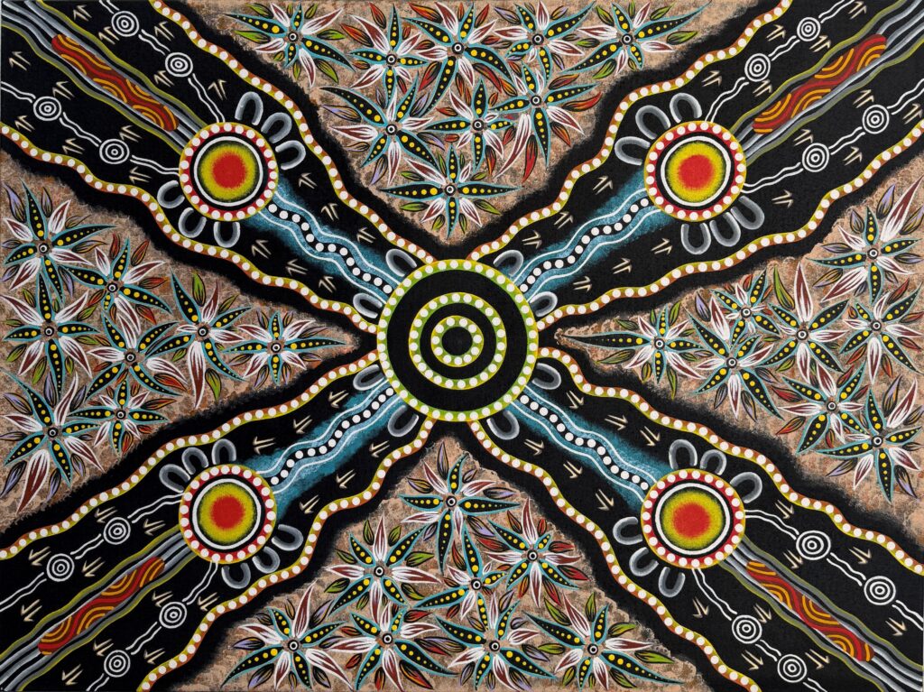 Fire, large communal (Wulumbarra) - Painting - Brett Wilson