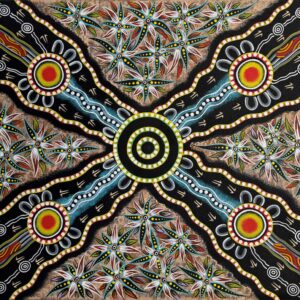 Fire, large communal (Wulumbarra) - Painting - Brett Wilson