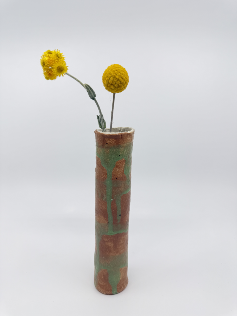 Orange and green vase - Ceramic - Laurel Robinson