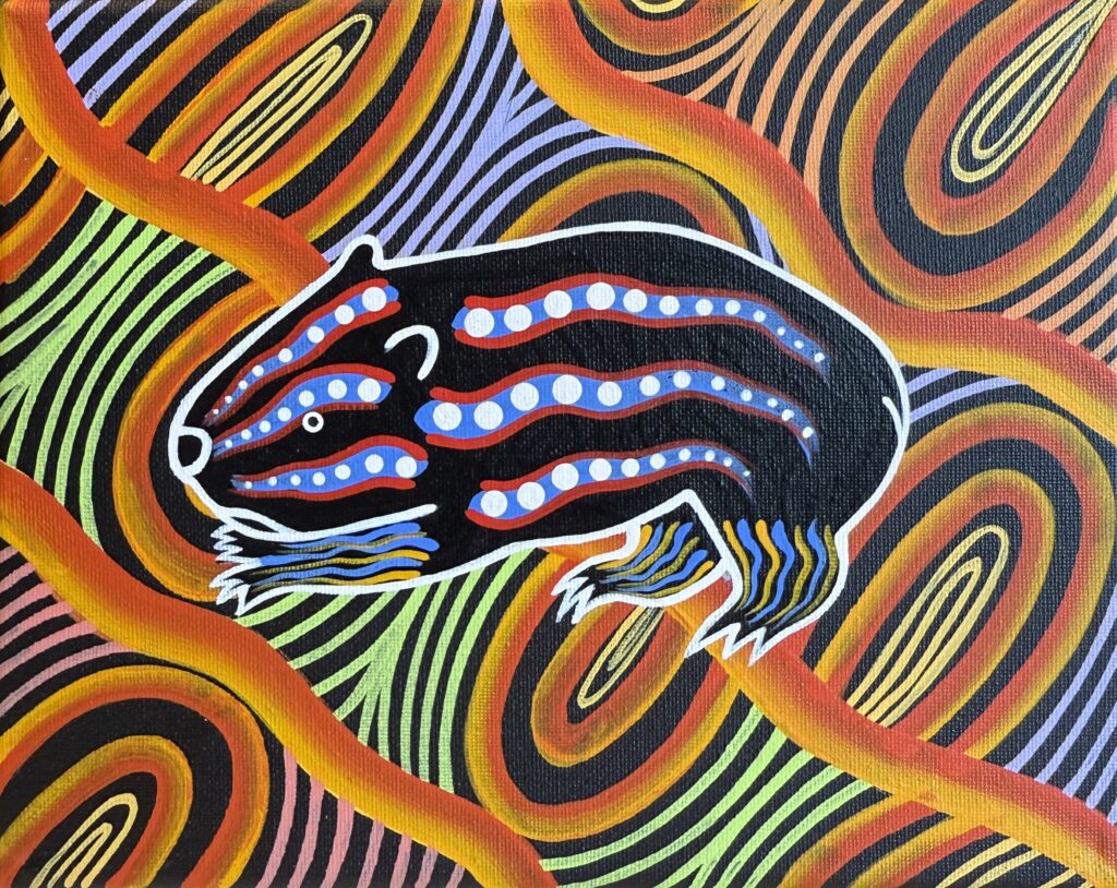 Wombat (Dhukandirra) - Painting - Brett Wilson