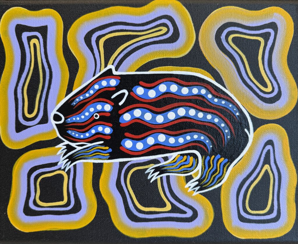Wombat (Dhukandirra) - Painting - Brett Wilson
