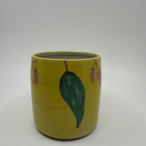 Yellow gumleaf vase