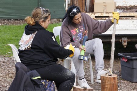 Tool-making session at a KINnected Camp, 2024