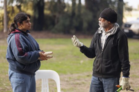 Passing on tool-making knowledge at a KINnected Camp, 2024